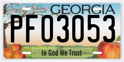GA license plate PFO3053