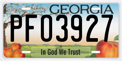 GA license plate PFO3927