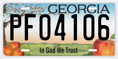 GA license plate PFO4106