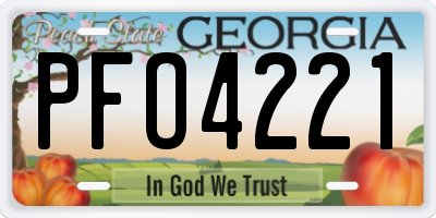 GA license plate PFO4221