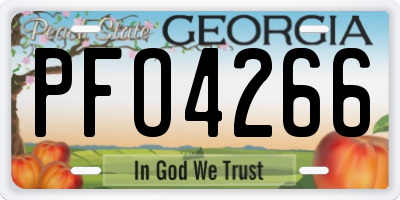 GA license plate PFO4266