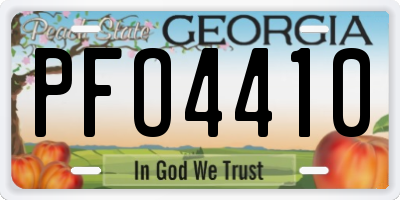 GA license plate PFO4410