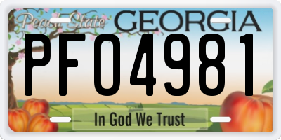 GA license plate PFO4981