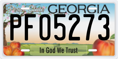 GA license plate PFO5273