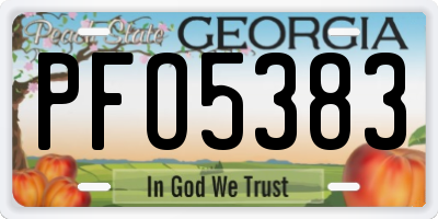GA license plate PFO5383