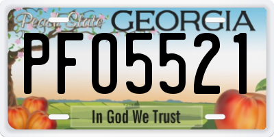 GA license plate PFO5521
