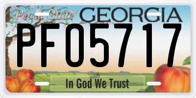 GA license plate PFO5717
