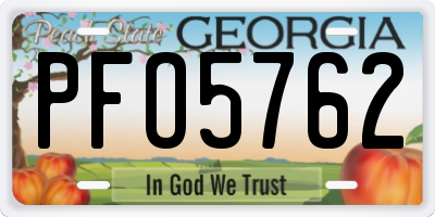 GA license plate PFO5762