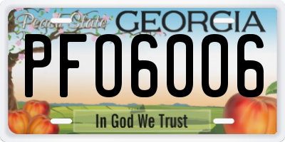GA license plate PFO6006