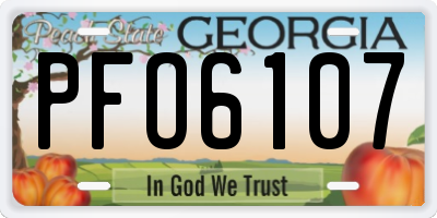GA license plate PFO6107
