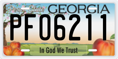 GA license plate PFO6211