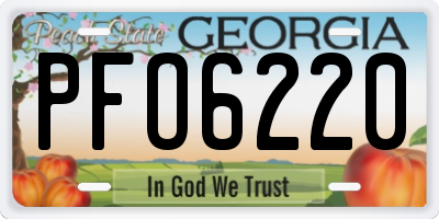 GA license plate PFO6220