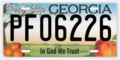 GA license plate PFO6226