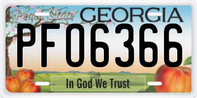 GA license plate PFO6366