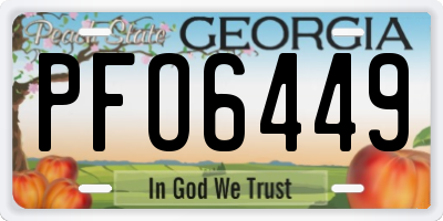 GA license plate PFO6449
