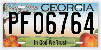 GA license plate PFO6764