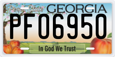 GA license plate PFO6950