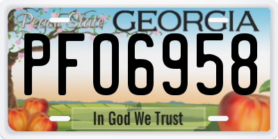 GA license plate PFO6958