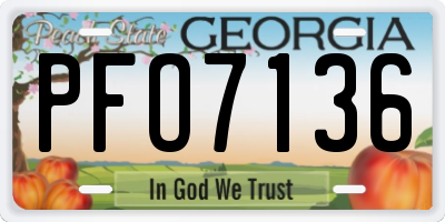 GA license plate PFO7136