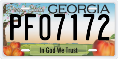 GA license plate PFO7172