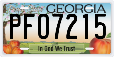 GA license plate PFO7215