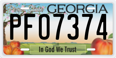 GA license plate PFO7374