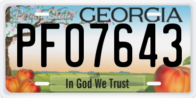 GA license plate PFO7643