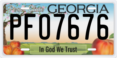 GA license plate PFO7676