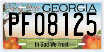 GA license plate PFO8125