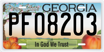 GA license plate PFO8203