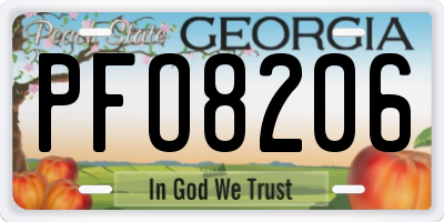 GA license plate PFO8206