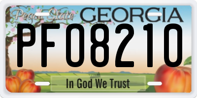 GA license plate PFO8210