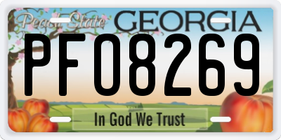 GA license plate PFO8269