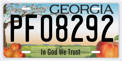 GA license plate PFO8292