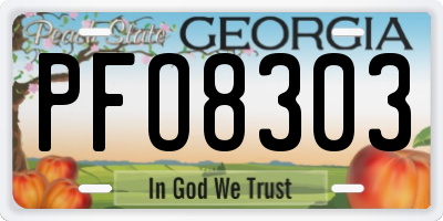 GA license plate PFO8303