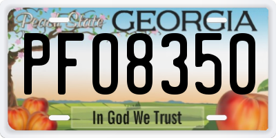 GA license plate PFO8350