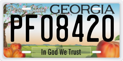GA license plate PFO8420