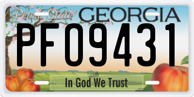 GA license plate PFO9431