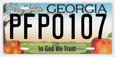 GA license plate PFP0107