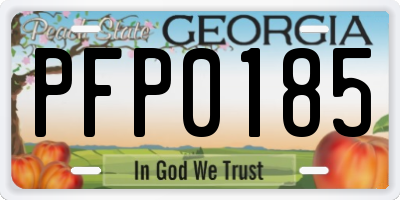 GA license plate PFP0185