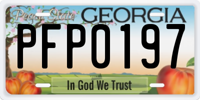 GA license plate PFP0197