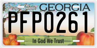 GA license plate PFP0261