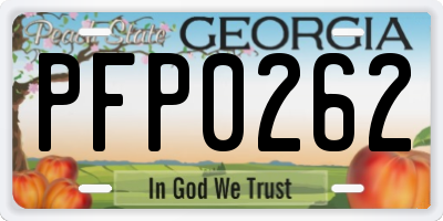 GA license plate PFP0262