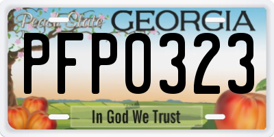 GA license plate PFP0323