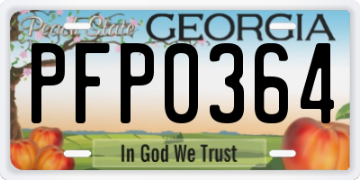 GA license plate PFP0364