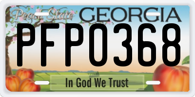 GA license plate PFP0368