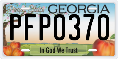 GA license plate PFP0370