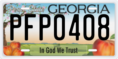 GA license plate PFP0408