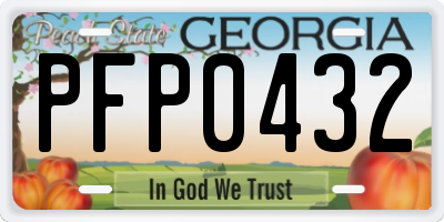 GA license plate PFP0432