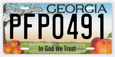 GA license plate PFP0491